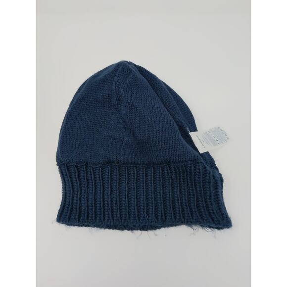 Land's End 100% Acrylic Beanie Hat Blue Size M-L Striped Diamond Pattern - Picture 7 of 10